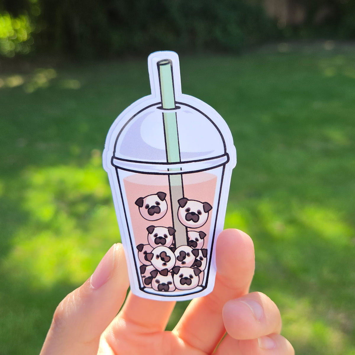 Boba Pugs Sticker