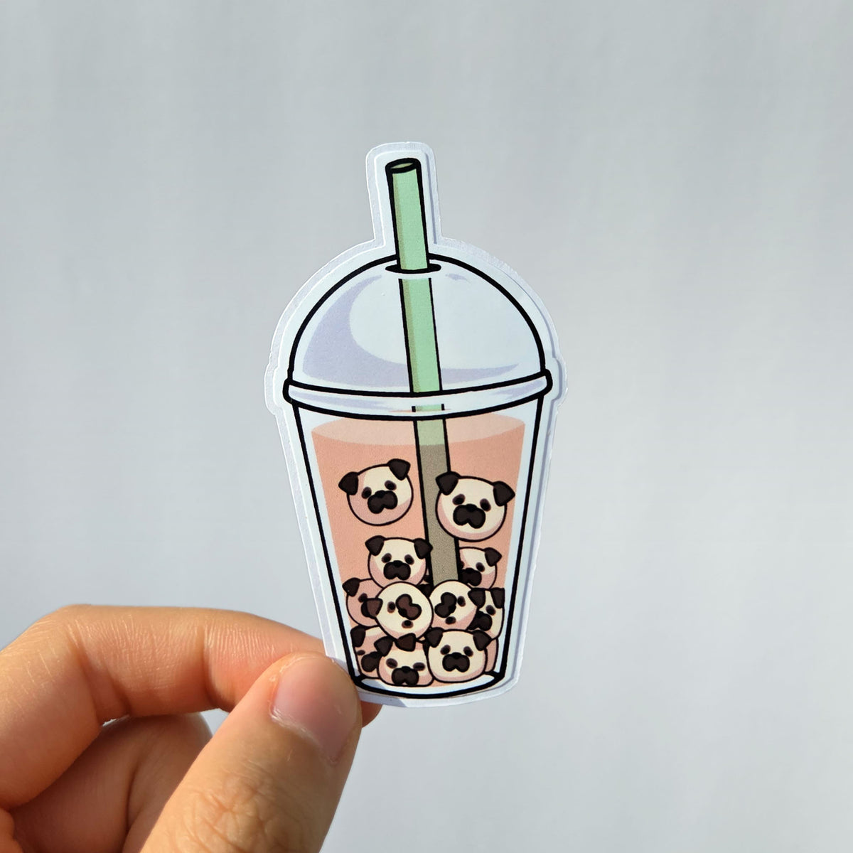 Boba Pugs Sticker