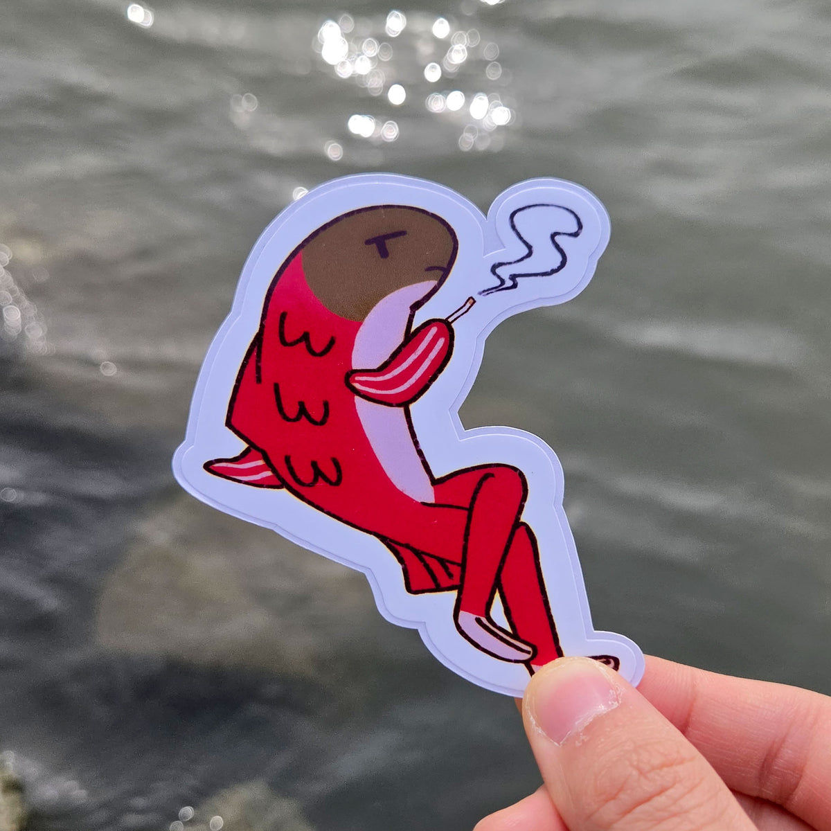 Smoking Salmon Sticker
