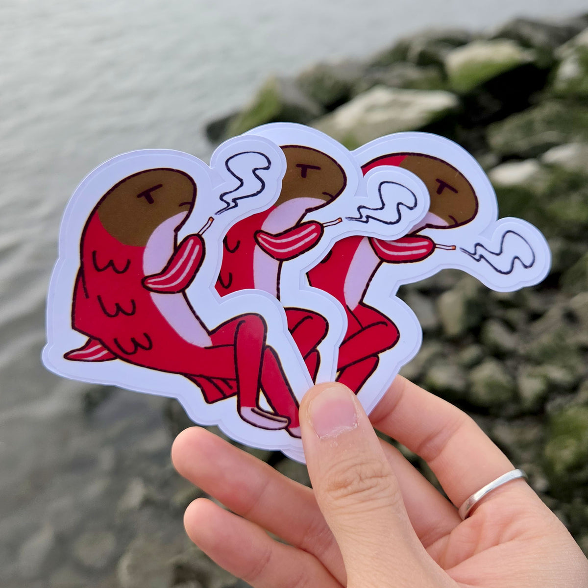 Smoking Salmon Sticker