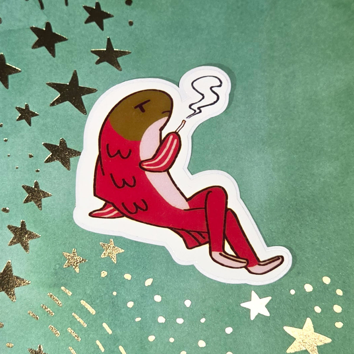 Smoking Salmon Sticker