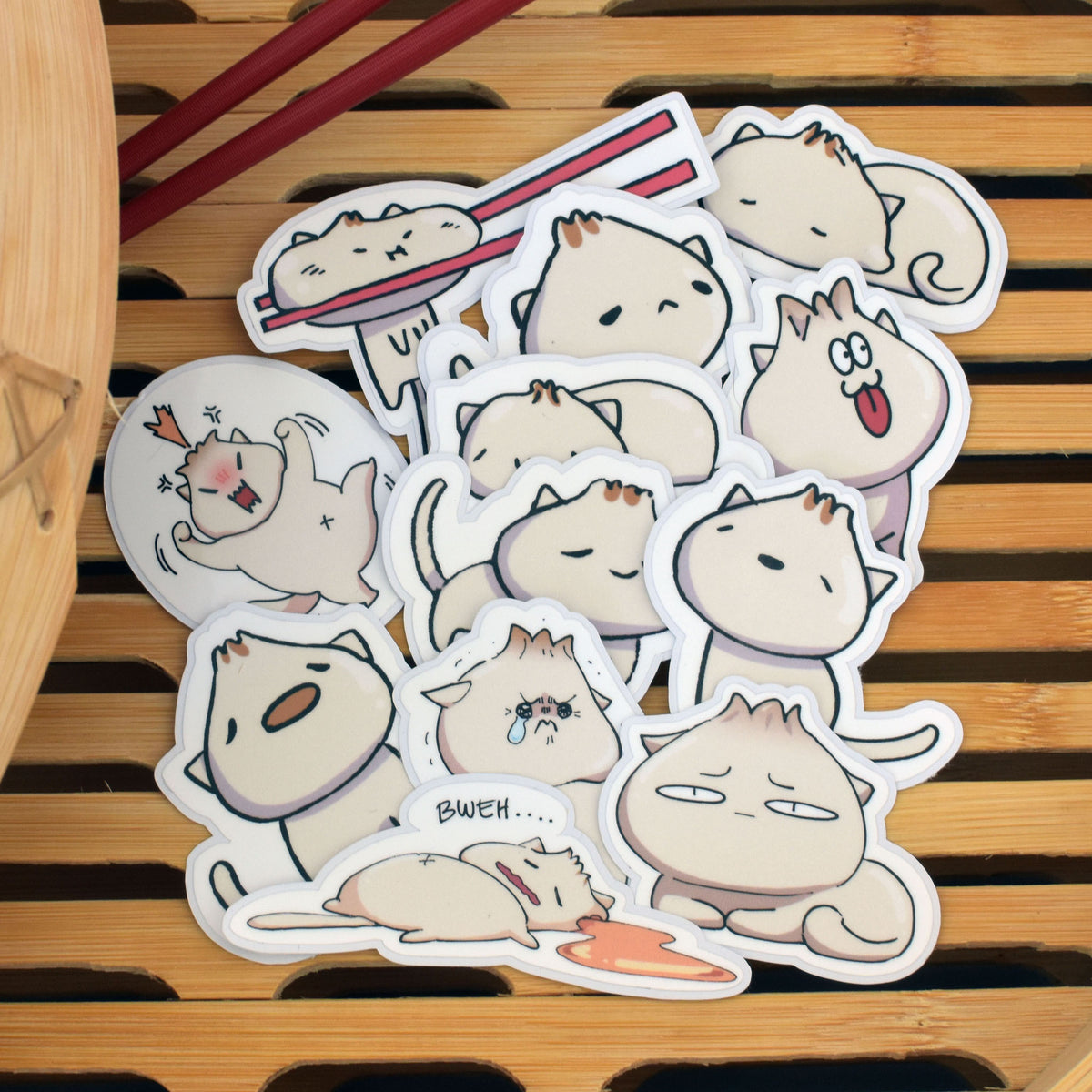 Dumpling Cat Sticker Singles